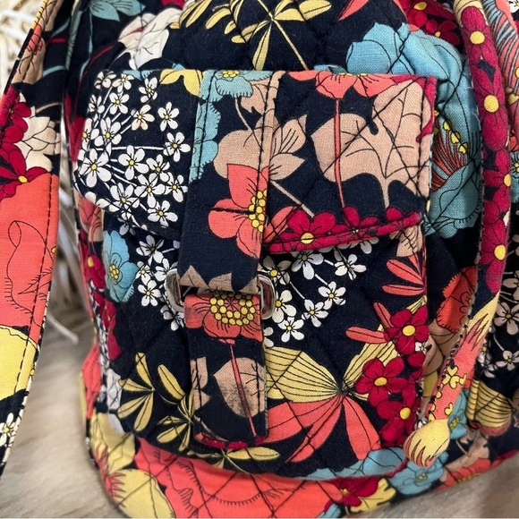 VERA BRADLEY Happy Snail 2011 Quick Draw Crossbody Cinch Bucket Bag Blue Orange - Picture 3 of 13